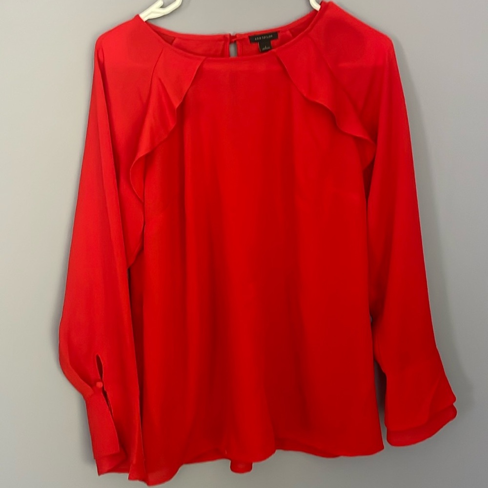 Ann Taylor Orange Blouse Size S